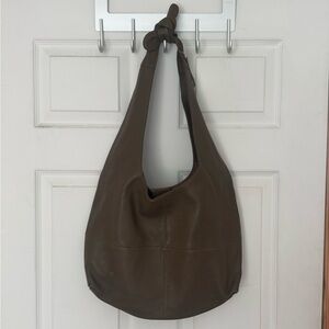 By Anthropologie Slouchy Leather Knotted Shoulder Bag